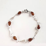 amber silver small link bracelet