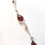 silver links with amber bracelet