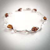 small amber beads silver bracelet