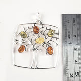 Tree of Life Multicolor Amber & Sterling Silver Pendant BuyRussianGifts Store