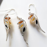 Angel Wings Earrings Pendant Set / Sterling Silver with Amber BuyRussianGifts Store