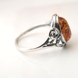 antique sterling silver amber ring