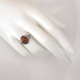 antique sterling silver natural amber ring
