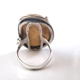 size 7.5 sterling silver milky amber ring