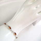 Antique Shape Sterling Silver Link Bracelet with Natural Amber BuyRussianGifts Store