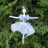 ballerina Christmas ornament in white dress 