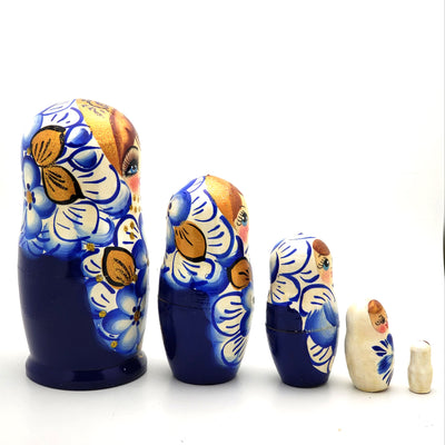 blue with gold nesting doll 