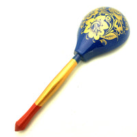 Blue gold Russian wooden spoon