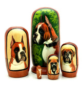 Boxer Puppy Nesting Doll Set 4" Tall