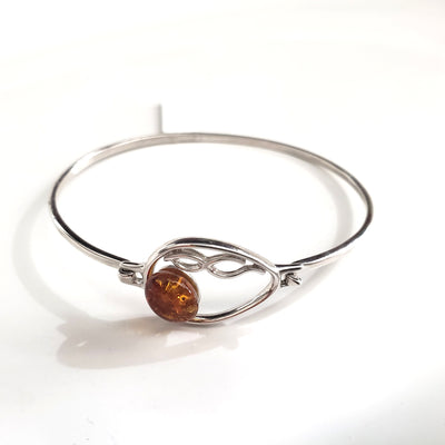 Sterling Silver with Natural Amber Buckle Bracelet BuyRussianGifts Store
