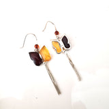 Butterfly Cherry / Lemon Amber & Sterling Silver Earrings BuyRussianGifts Store