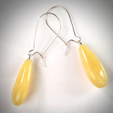 Long teardrop Butterscotch amber earrings