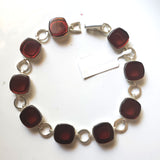 sterling silver red amber bracelet