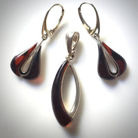 cherry amber modern jewelry set