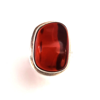 natural cherry amber modern ring