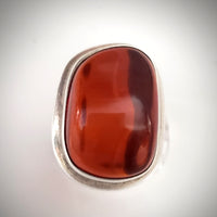 Natural baltic amber ring in sterling silver