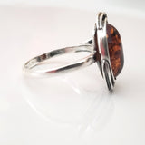 925 silver with amber ring
