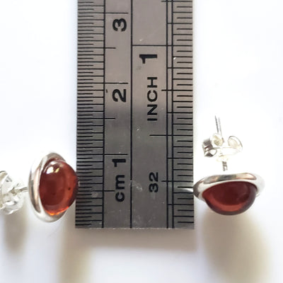 8mm amber stud earrings