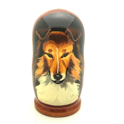 Collie dog Nesting Doll Set 4"H