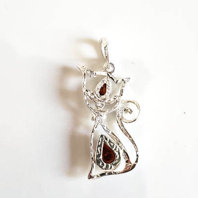 silver cat pendant