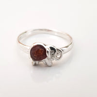 elephant silver amber kids half-finger ring