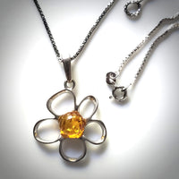 silver flower with chain 