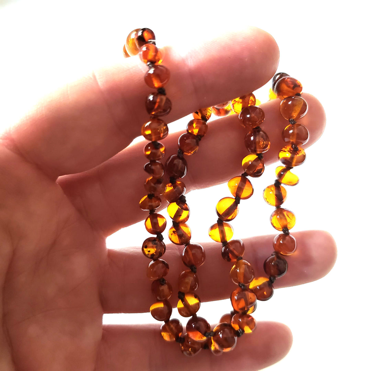 アクセサリー K18 Amber Beaded Necklace Rank A Jay King Amber Bead 18-1/4