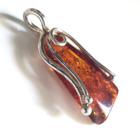 Free-Form Cognac Amber Medium Size Pendant BuyRussianGifts Store