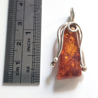 Free-Form Cognac Amber Medium Size Pendant BuyRussianGifts Store