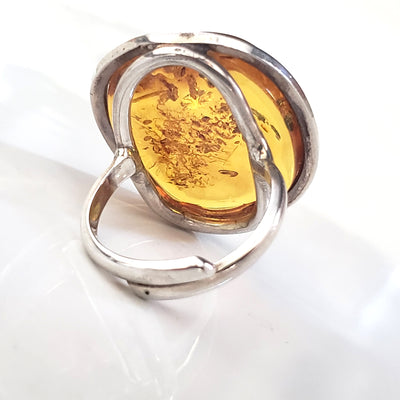 light amber modern ring