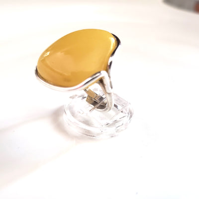 modern yellow butterscotch amber ring