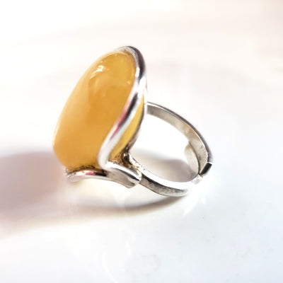 sterling silver amber handcrafted amber ring 