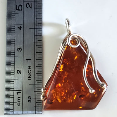 triangle natural amber pendant