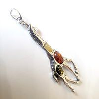 giraffe sterling silver with amber pendant