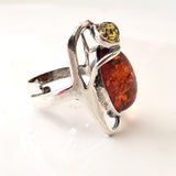 sterling silver ring with natural amber