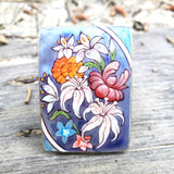 Flower Ring Hand Painted Mother-of-Pearl Sterling Silver