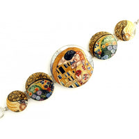 Hand Painted Bracelet Inspired by “The Kiss”, Klimt