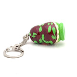 Green Nesting Doll Keychain with Strawberry