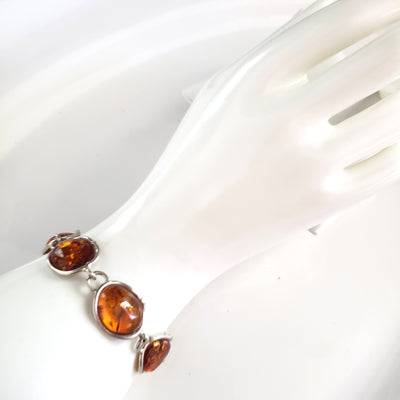 beautiful large amber link bracelet 