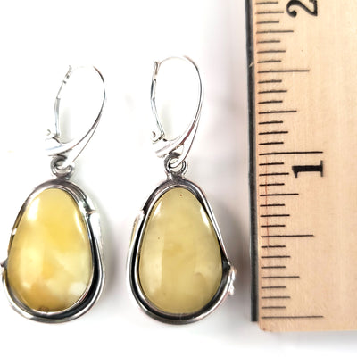 Large Butterscotch Amber Earrings BuyRussianGifts Store