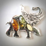 large elephant silver pendant