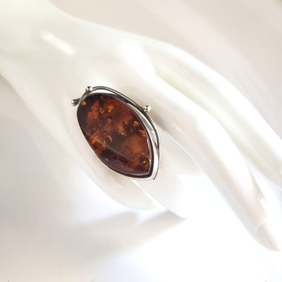 statement large amber ring 