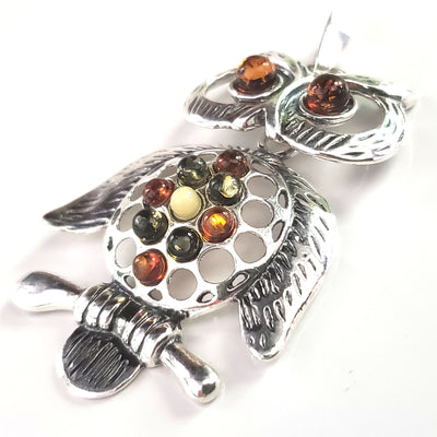 owl silver pendant