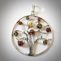 round tree of life silver pendant