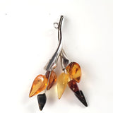 leaf design multicolor amber pendant