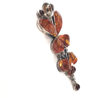Butterfly Honey Amber & Sterling Silver Long Pendant BuyRussianGifts Store
