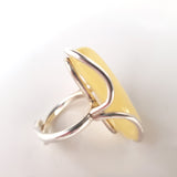 yellow amber silver ring