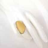 large freeform butterscotch amber ring 