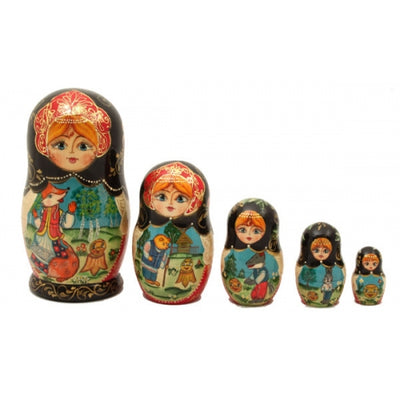 Kolobok or The Little Round Bun Story Tale Nesting Doll