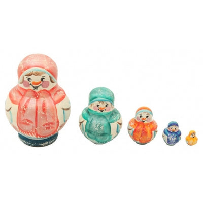 Small Snowman 5 piece Nesting Doll Set